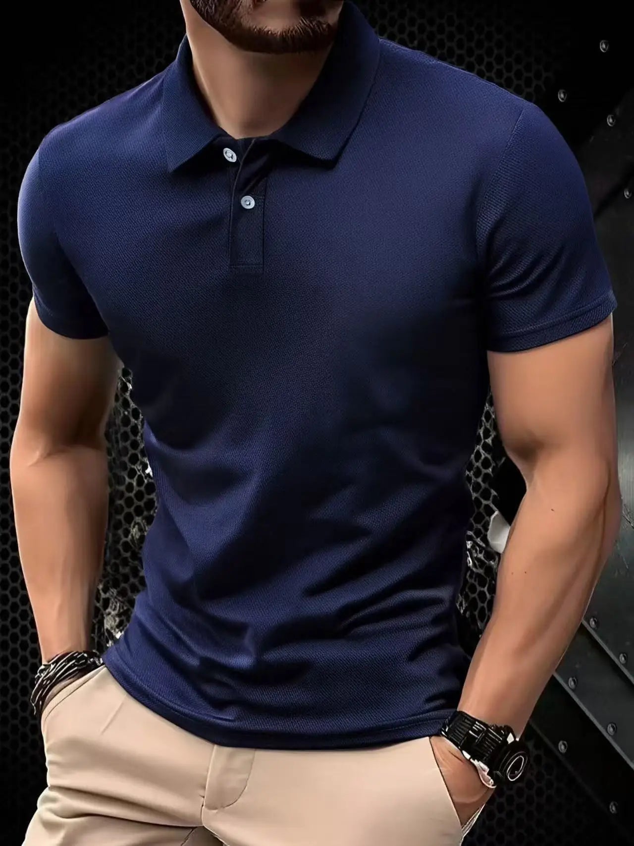 2025 Hot Sale Men's Summer Casual Breathable Comfortable Polo Shirt Men's Solid Color High Quality Short Sleeve T-Shirt