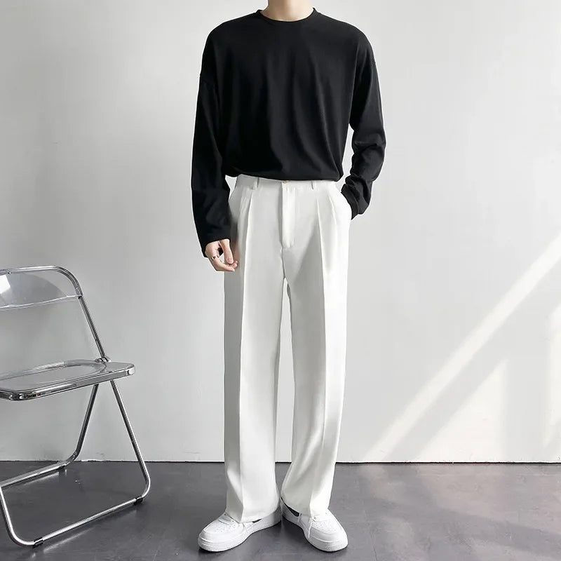New Men Straight Pants Fashion Korean Loose Suit